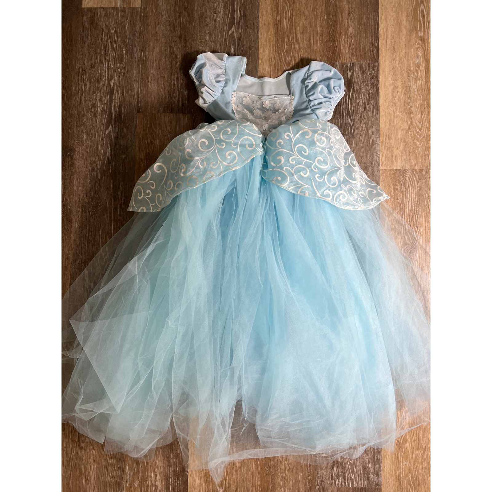 Cinderella Princess Dress Kids Size 10-11y Blue Excellent Costume Gown